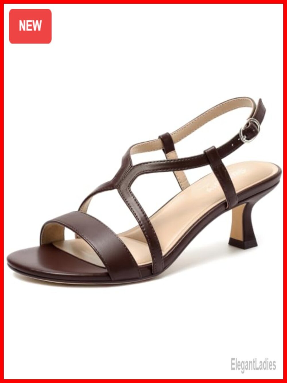 Susanny Women's Kitten Heel Sandals Square Open Toe Dress Heels